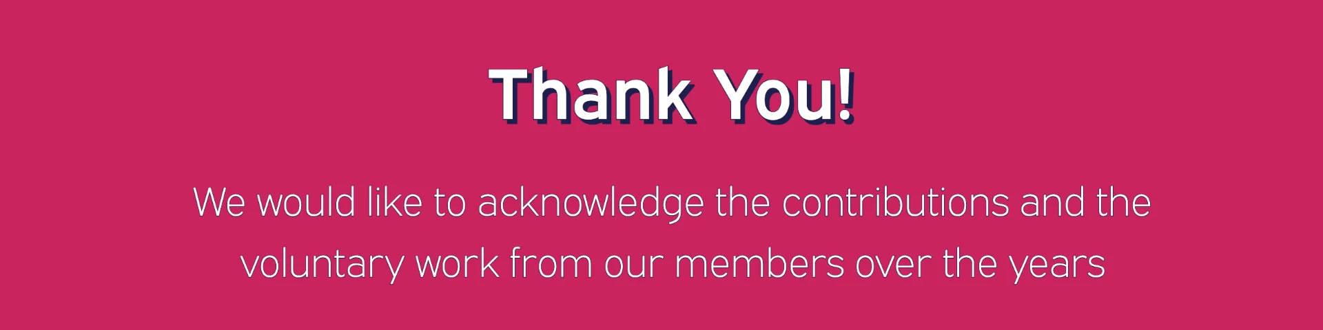 We would like to acknowledge the contributions and the voluntary work from our members over the years 