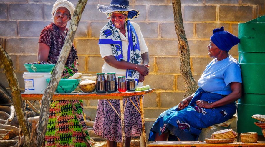 women, market, african