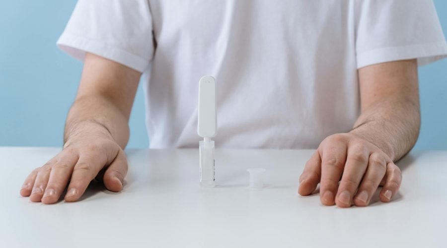 A Person Testing Himself for HIV