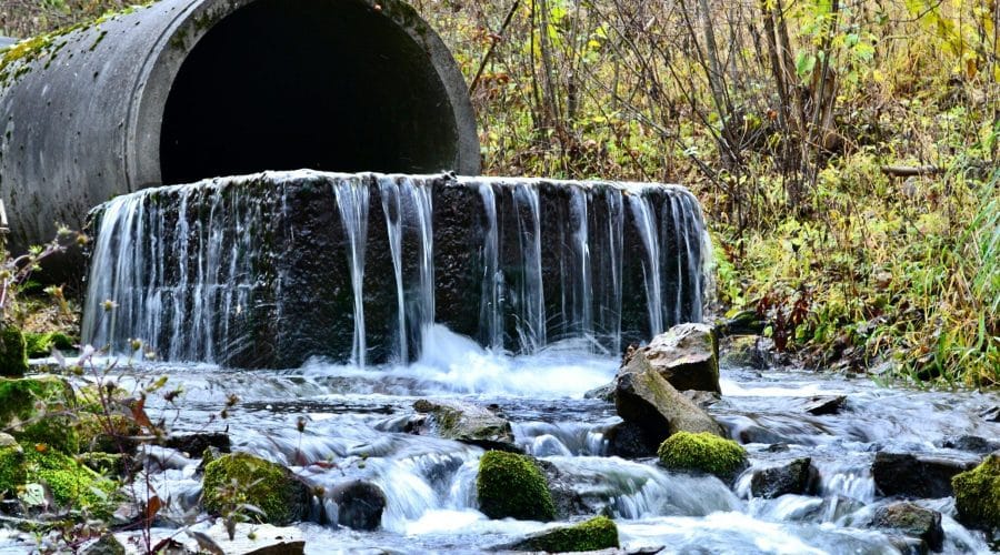 a waterfall in a tunnel